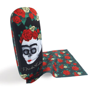 Frida Kahlo Floral Skull Glasses Case and Lens Cloth